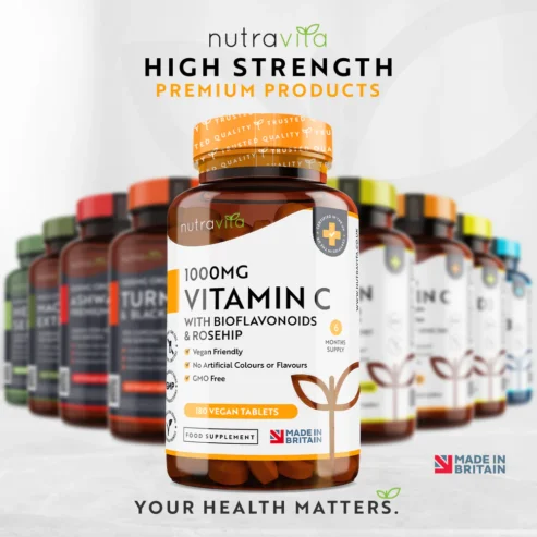 Vitamin C 1000mg with Bioflavonoids and Rosehip Supplement