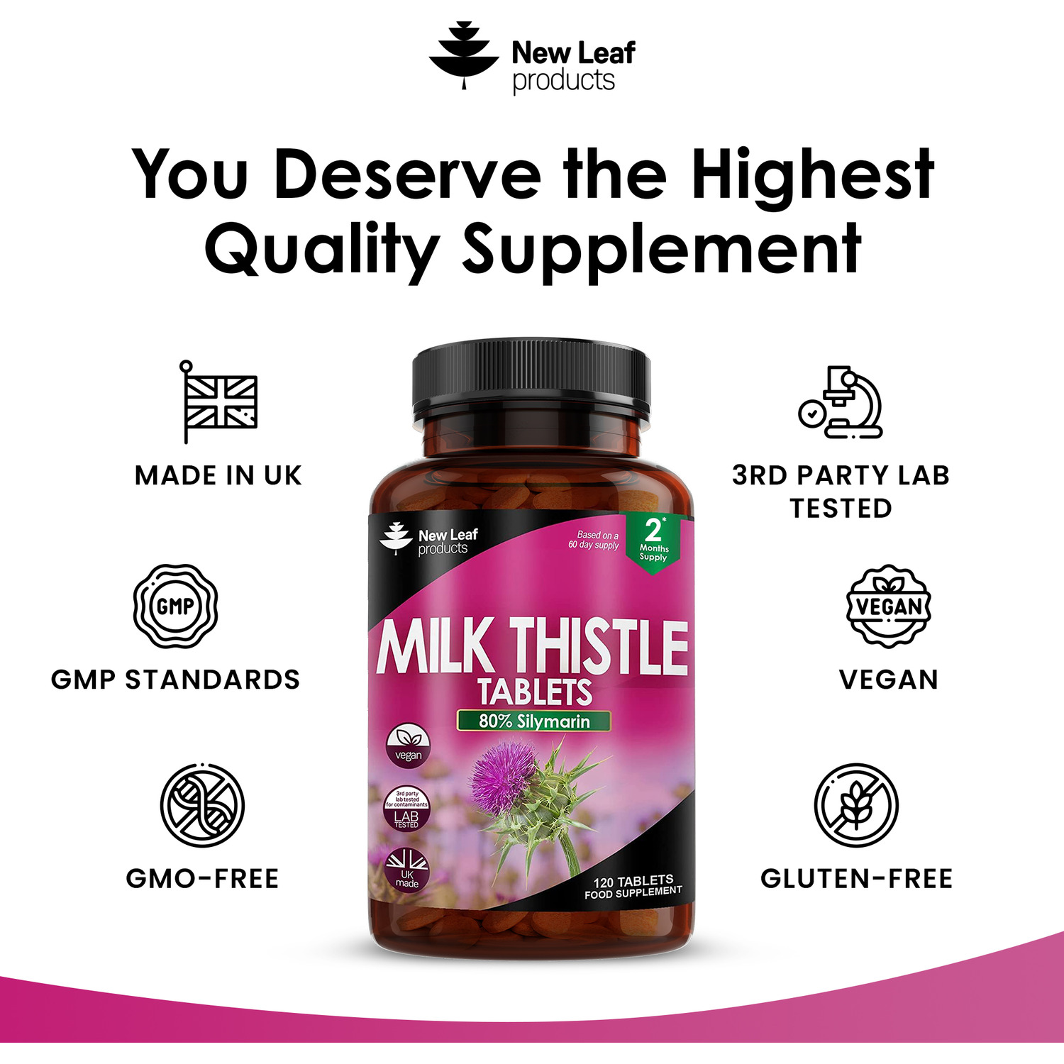 New Leaf Milk Thistle Tablets 4000mg Supplement