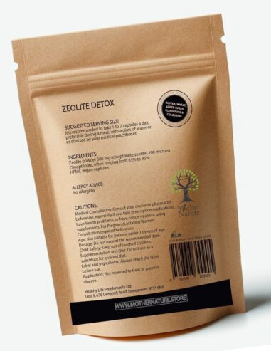 Zeolite Detox 500mg Capsules Natural Mineral UK Supplement