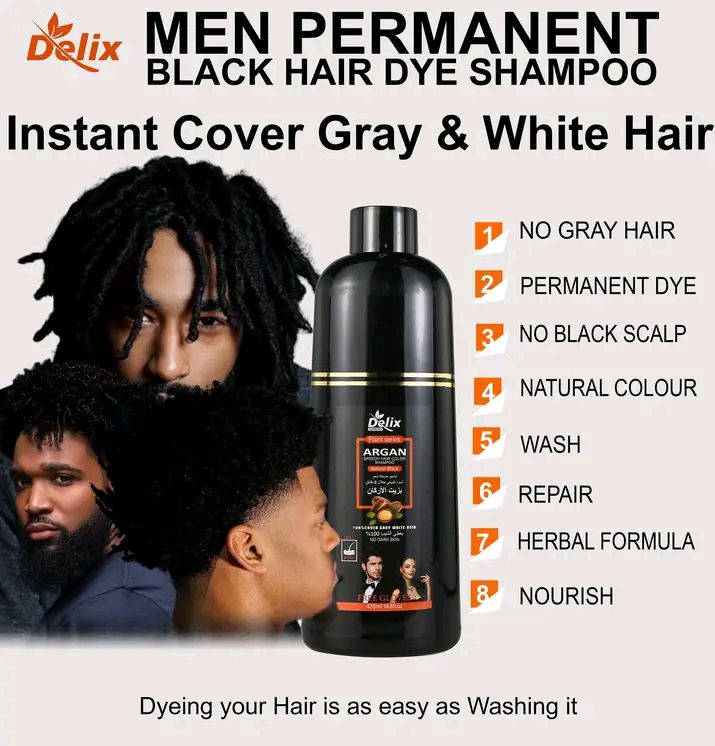 Natural Black Hair Dye Shampoo