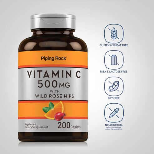 Vitamin C 500mg with Bioflavonoids & Rose Hips, 300 Coated Caplets