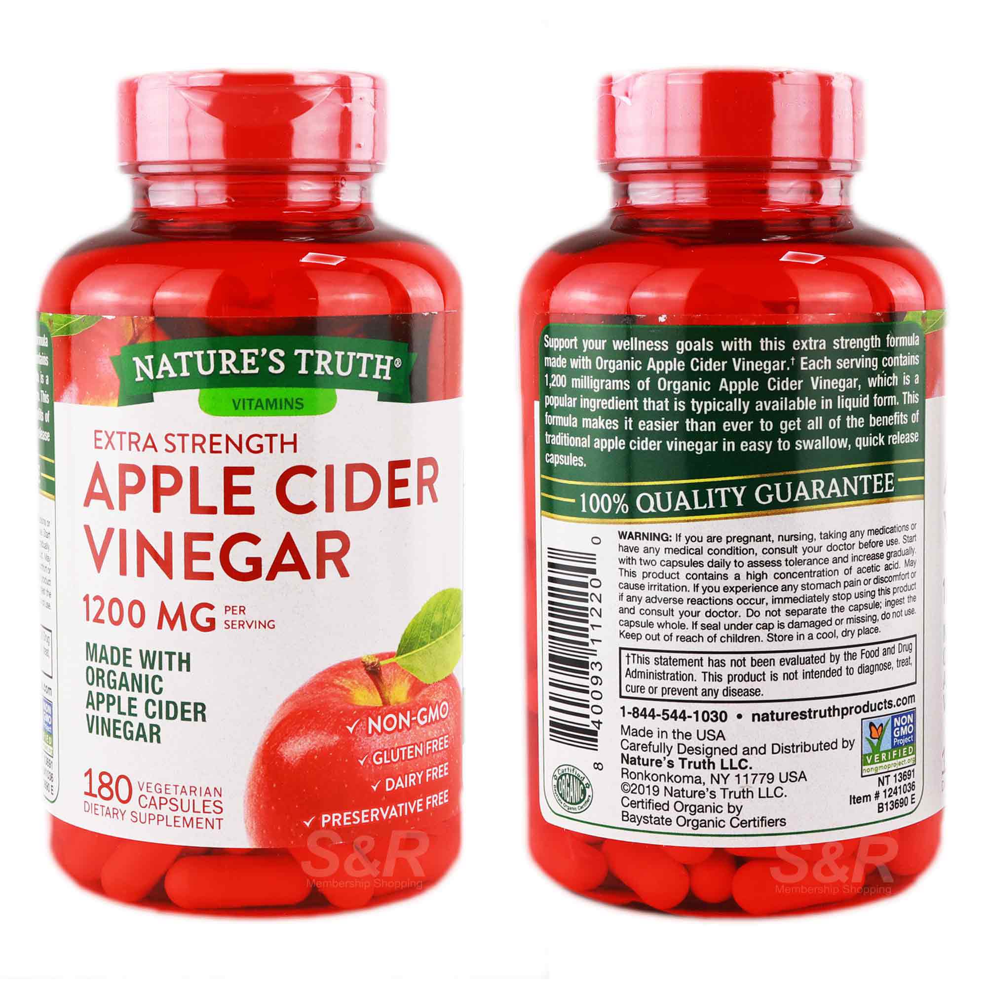 Nature’s Truth Apple Cider Vinegar 1200mg Capsules