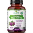 Zazzee Organic Milk Thistle 30:1 Extract 7500 mg Strength