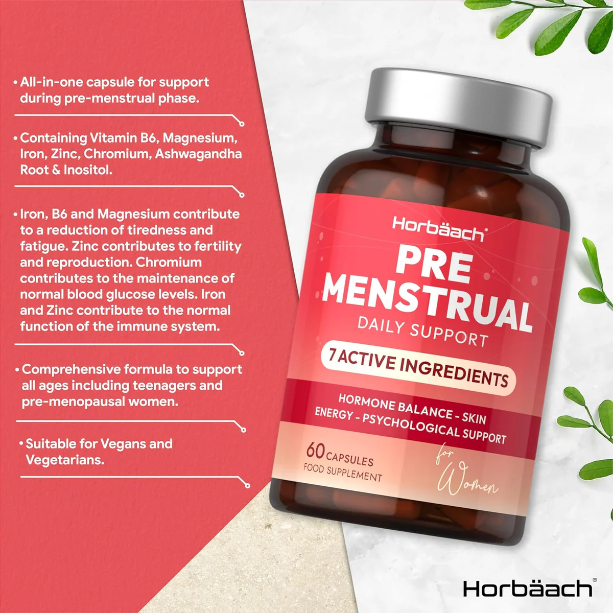 Horbaach Pre-Menstrual Support For Women PMS Relief