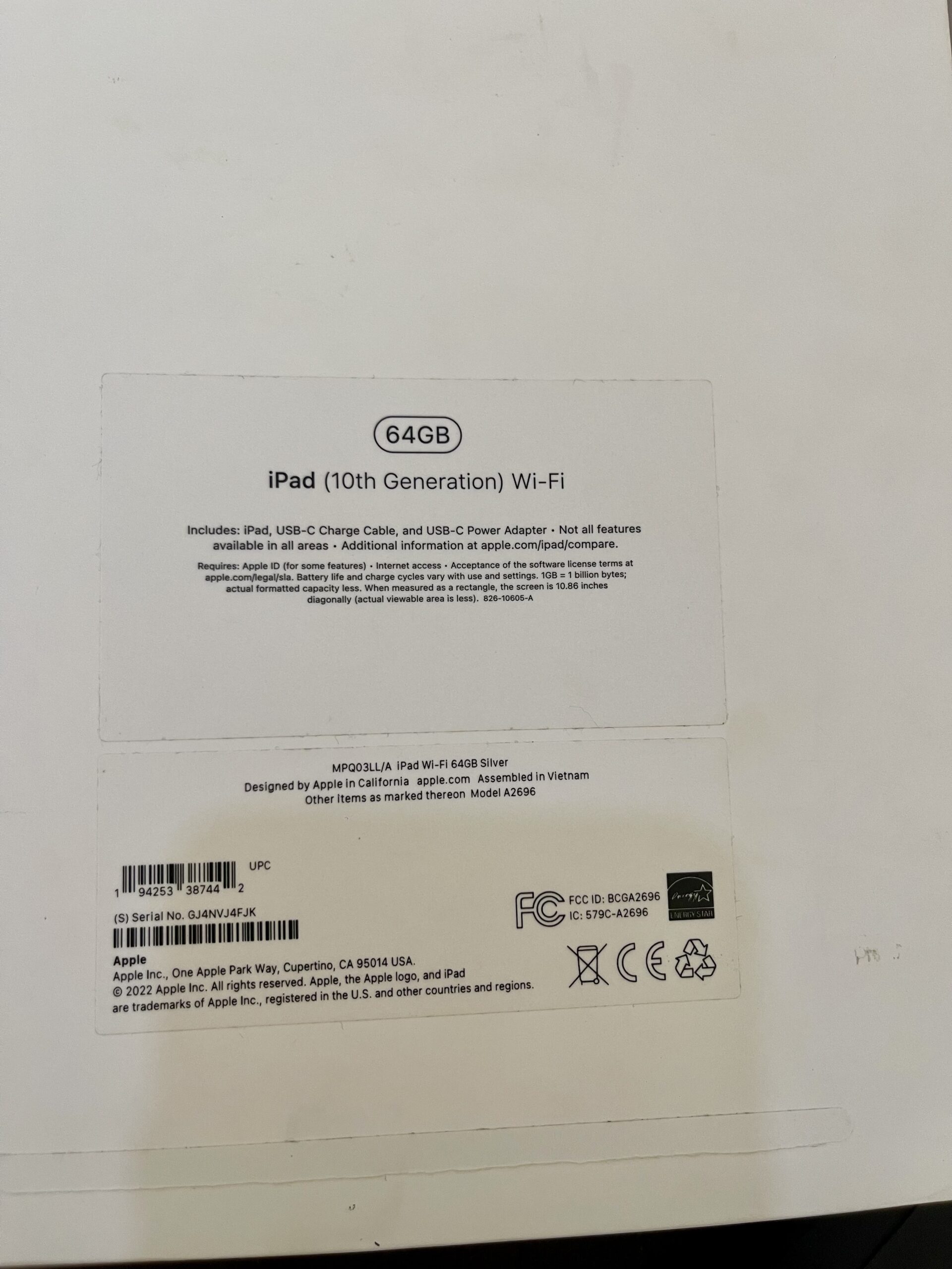 Apple iPad 10th Generation 2022 model