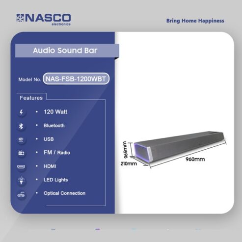 Nasco 120watt Audio Sound Bar Nas Fsb 1200wbt in Ghana