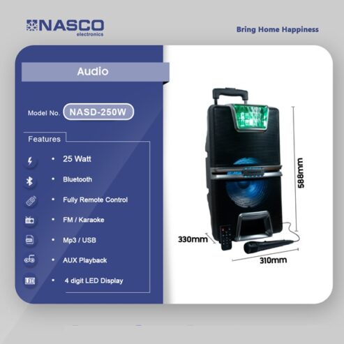 Nasco 25watts Bluetooth Party Speaker Nasd 250w in Ghana