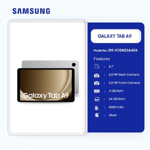 Silver Samsung Galaxy Tab A9 64GB 4GB Sm X115nzsaafa