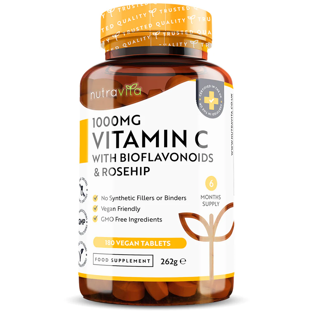 Vitamin C 1000mg with Bioflavonoids and Rosehip Supplement
