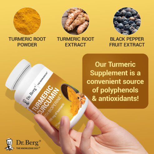 Dr. Berg Turmeric Supplement with Black Pepper BioPerine 1350mg