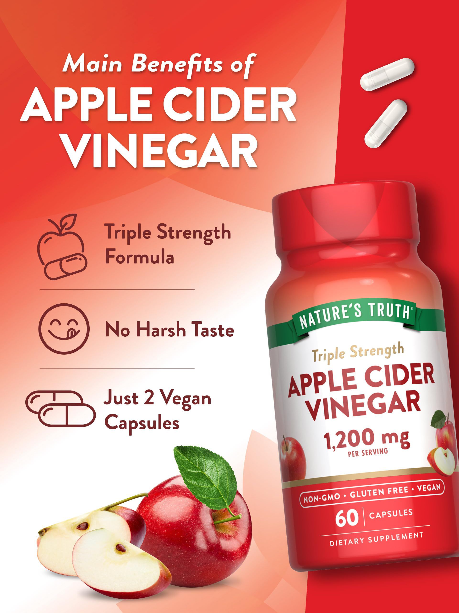 Nature’s Truth Apple Cider Vinegar 1200mg Capsules