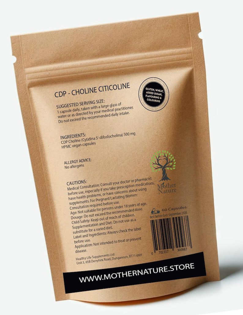 CDP Choline Citicoline 500mg Natural Citicoline Powder Supplement