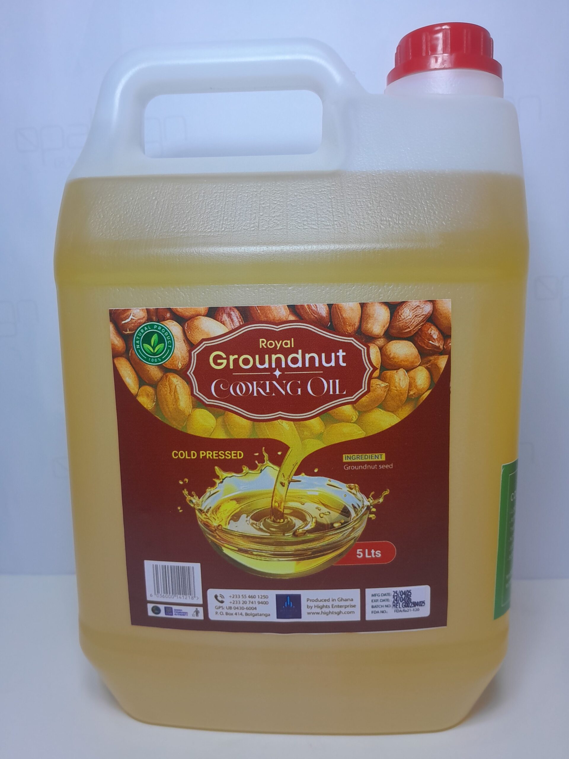 Royal Cold-Pressed Groundnut Cooking Oil 5L
